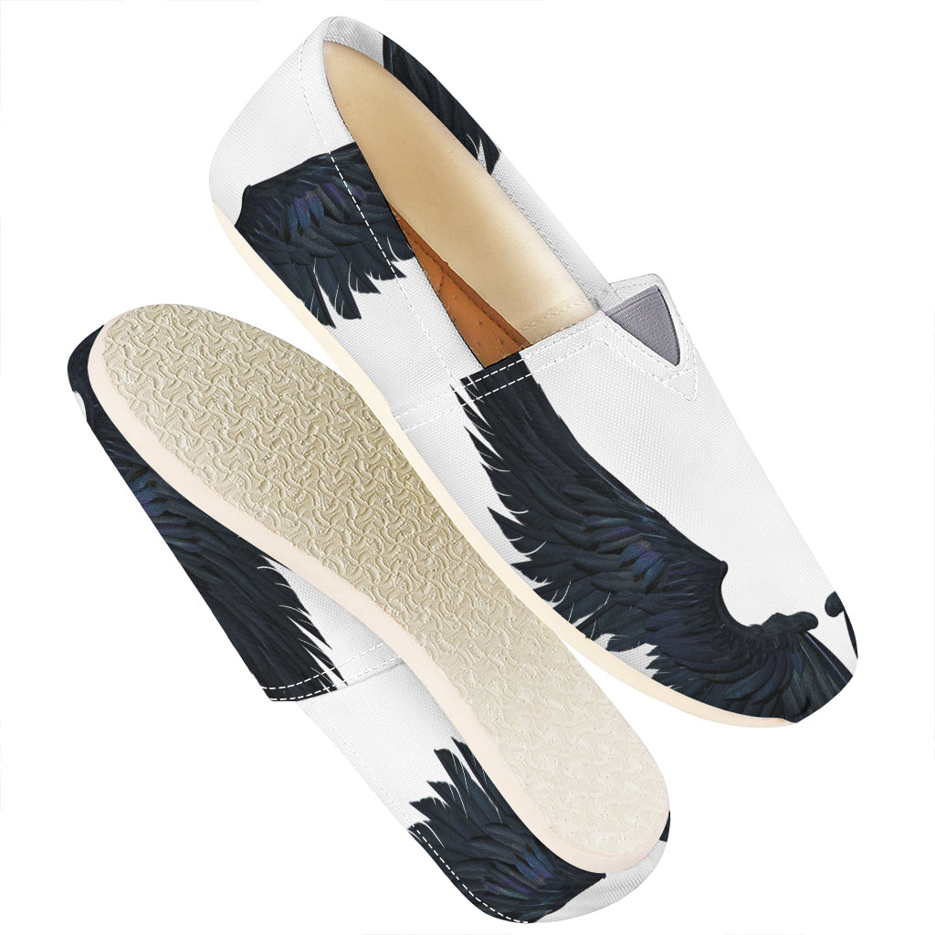 Black Demon Wings Print Casual Shoes