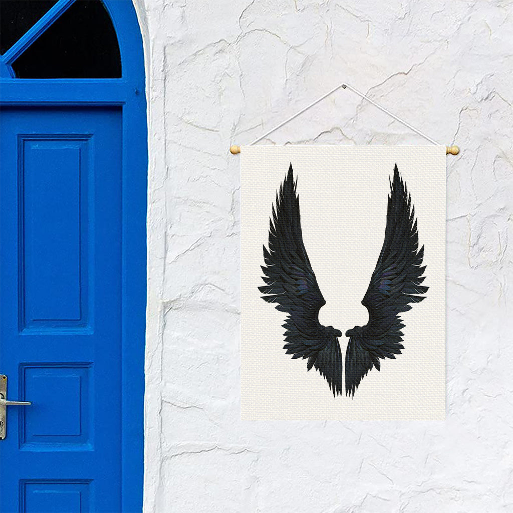 Black Demon Wings Print Garden Flag