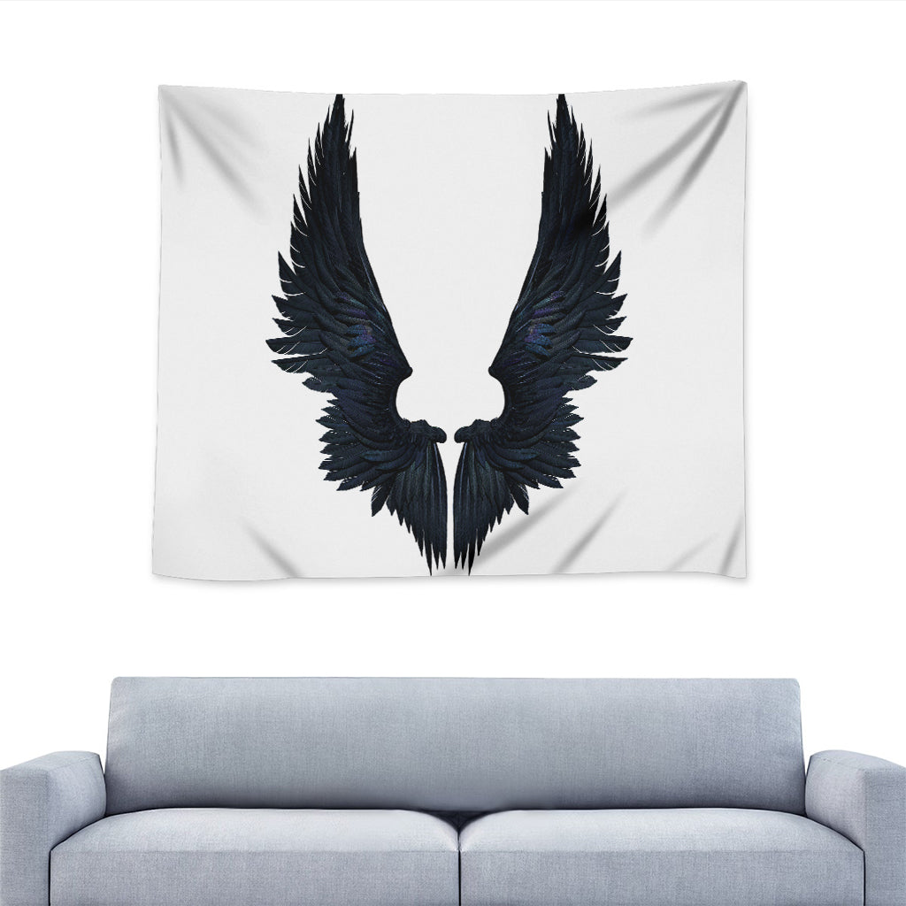 Black Demon Wings Print Tapestry