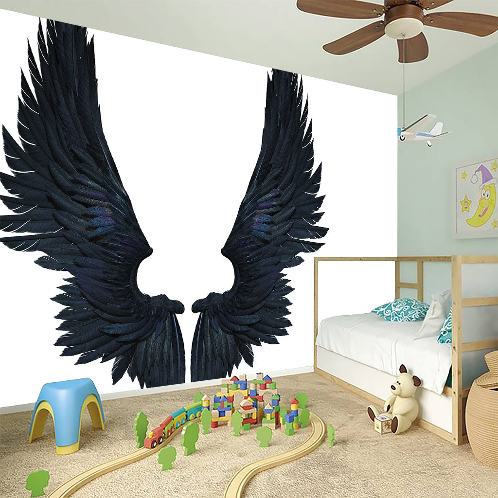 Black Demon Wings Print Wall Sticker