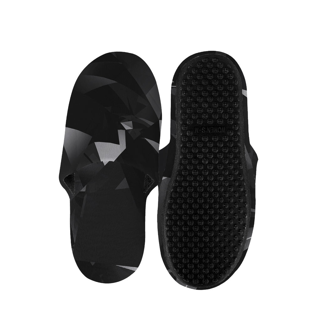 Black Diamond Print Slippers