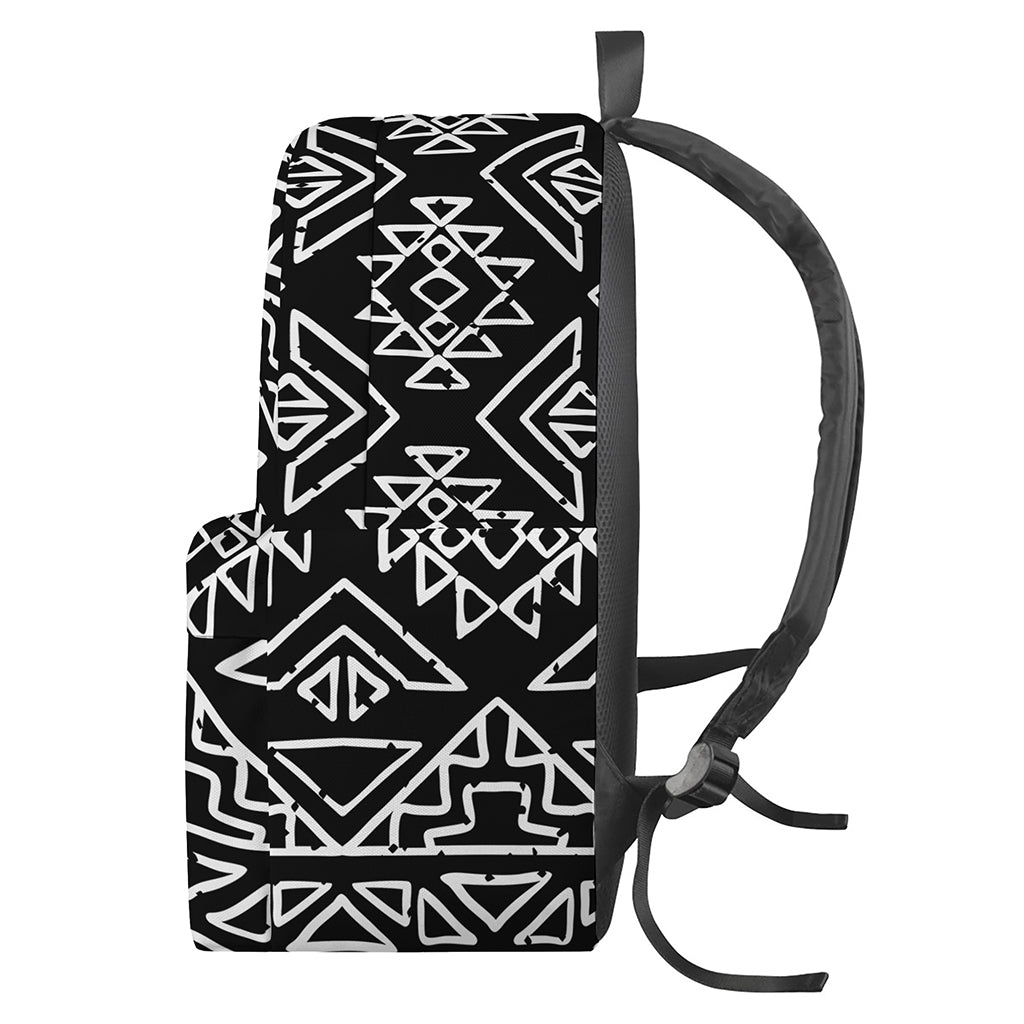 Black Ethnic Aztec Pattern Print Backpack