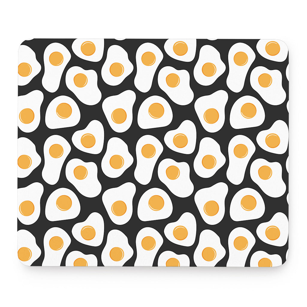 Black Fried Eggs Pattern Print Mouse Pad