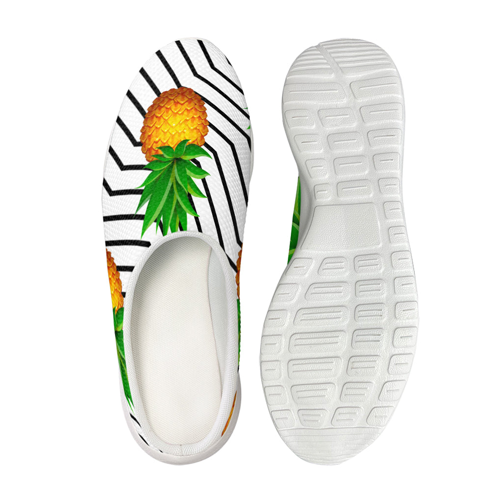 Black Geometric Pineapple Pattern Print Mesh Casual Shoes