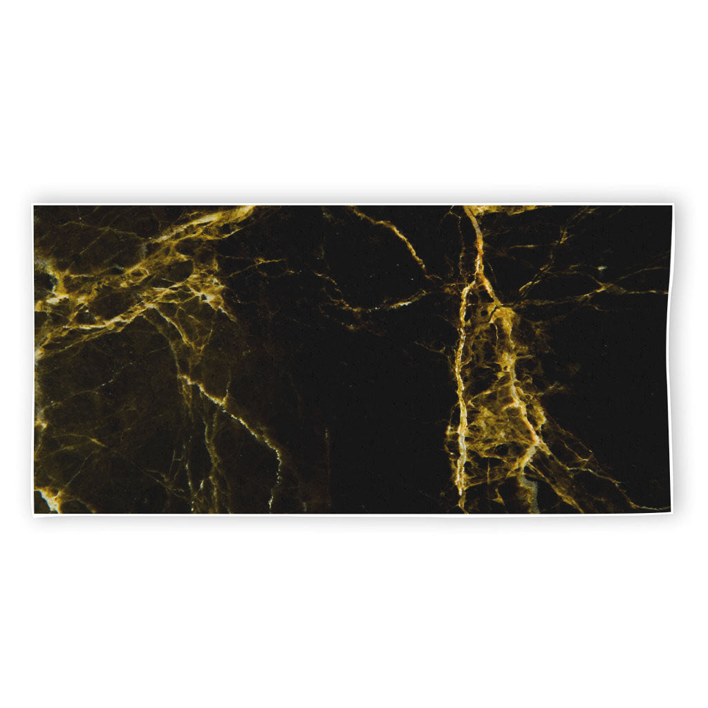 Black Gold Marble Print Beach Towel