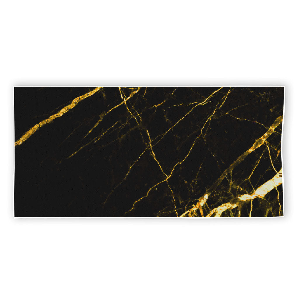 Black Gold Scratch Marble Print Beach Towel