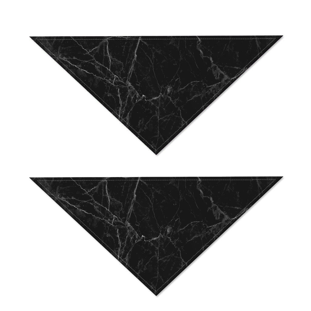 Black Grey Dark Marble Print Dog Bandana