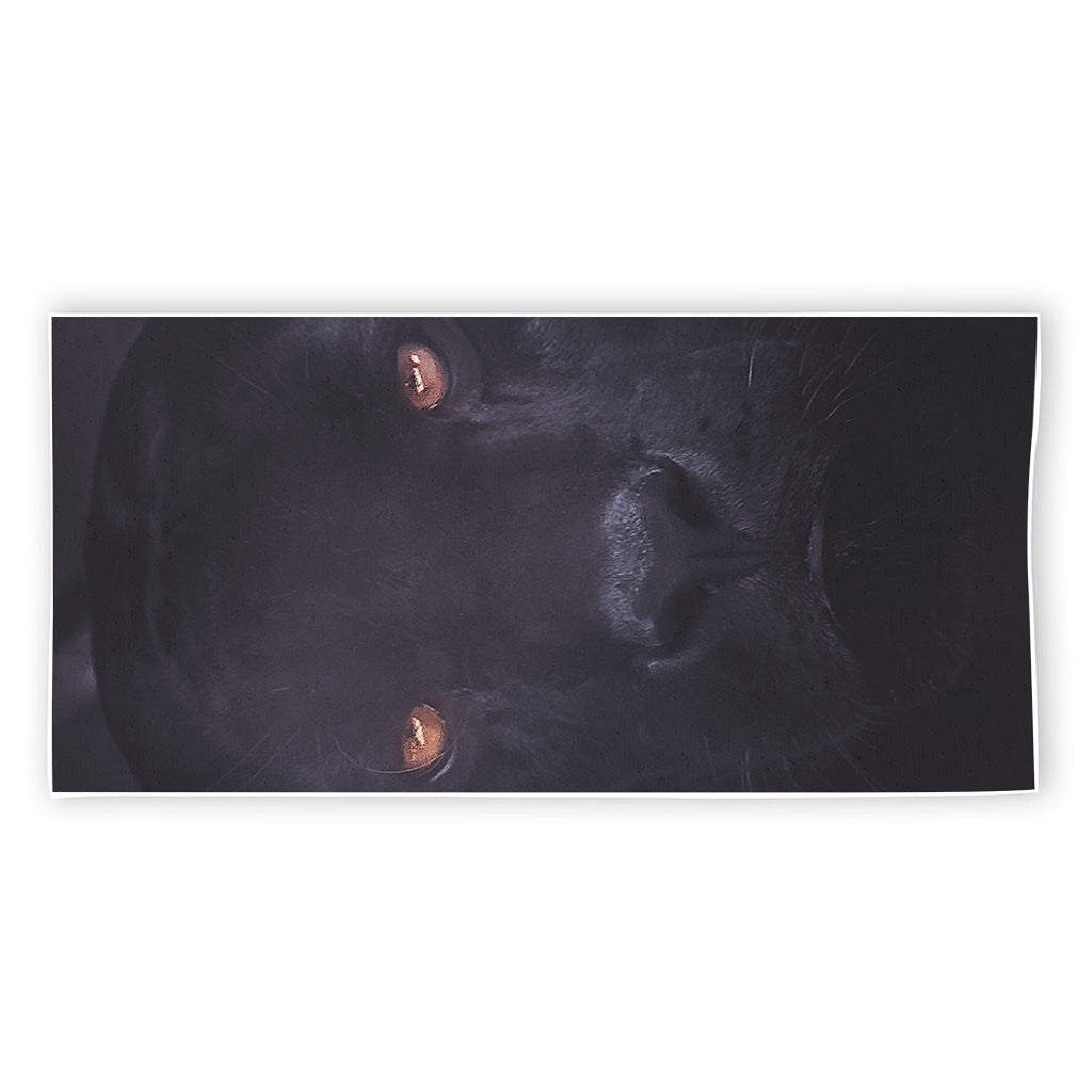 Black Jaguar Print Beach Towel