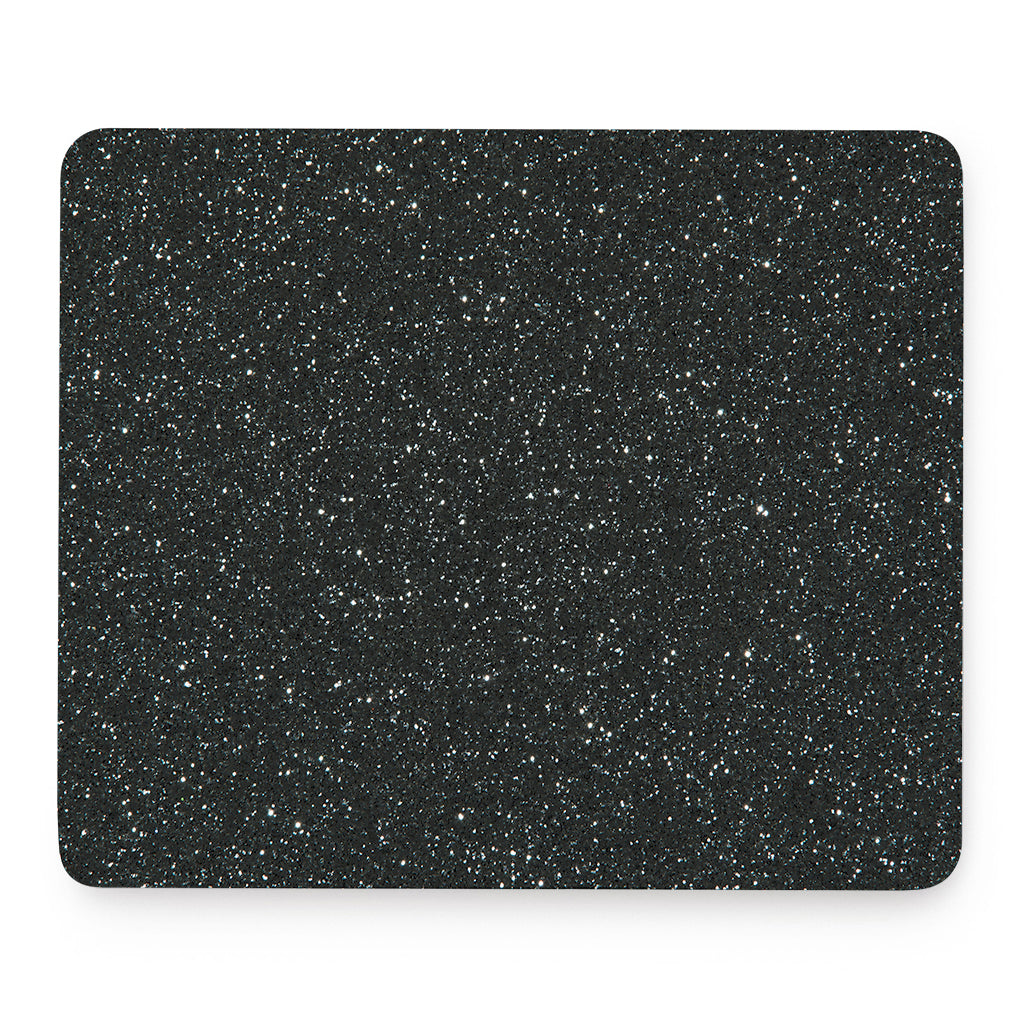 Black (NOT Real) Glitter Print Mouse Pad