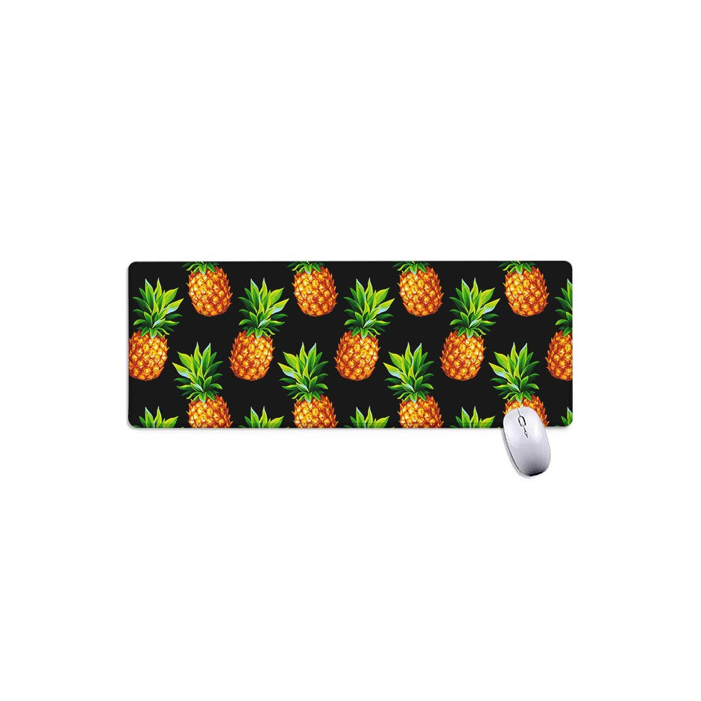 Black Pineapple Pattern Print Extended Mouse Pad