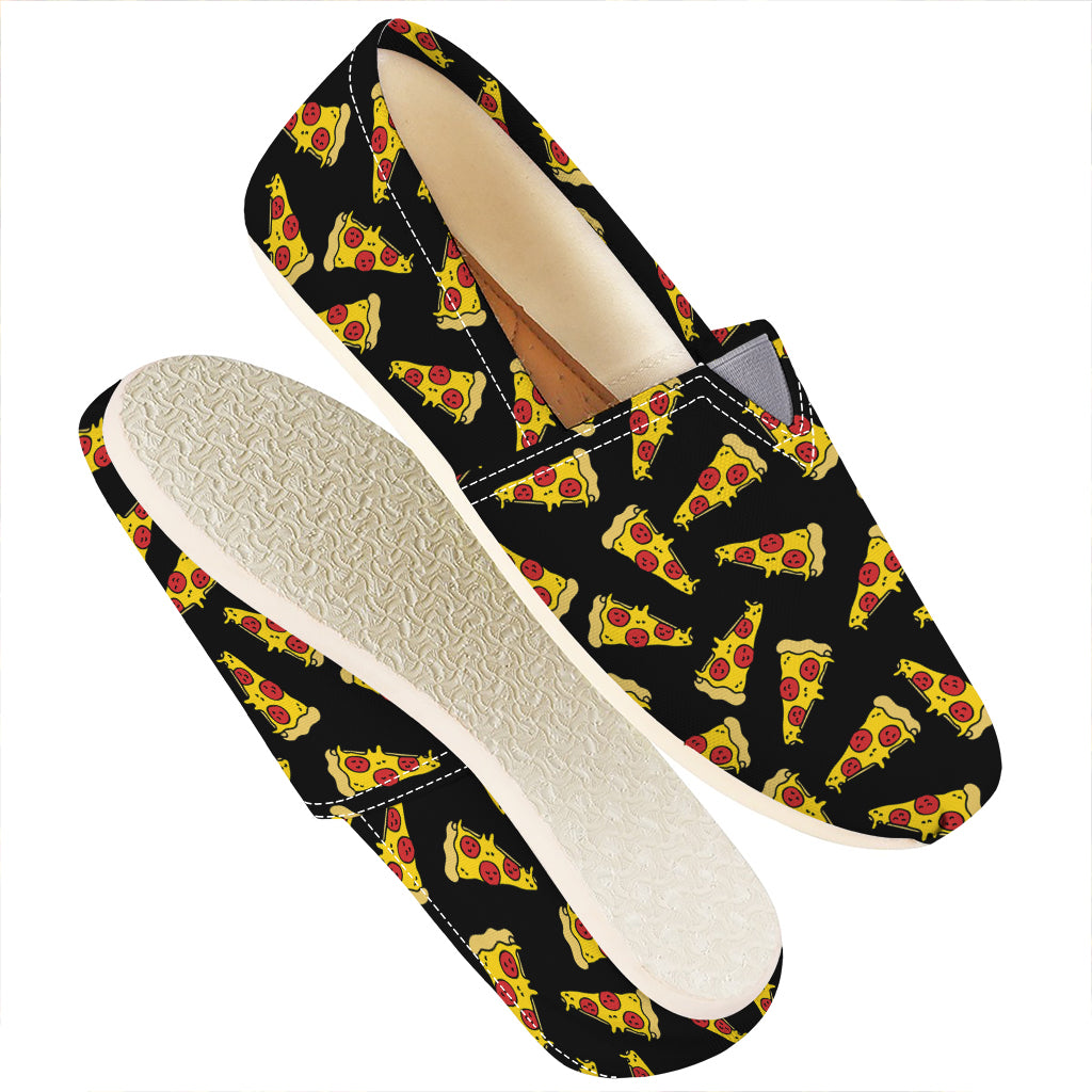 Black Pizza Pattern Print Casual Shoes