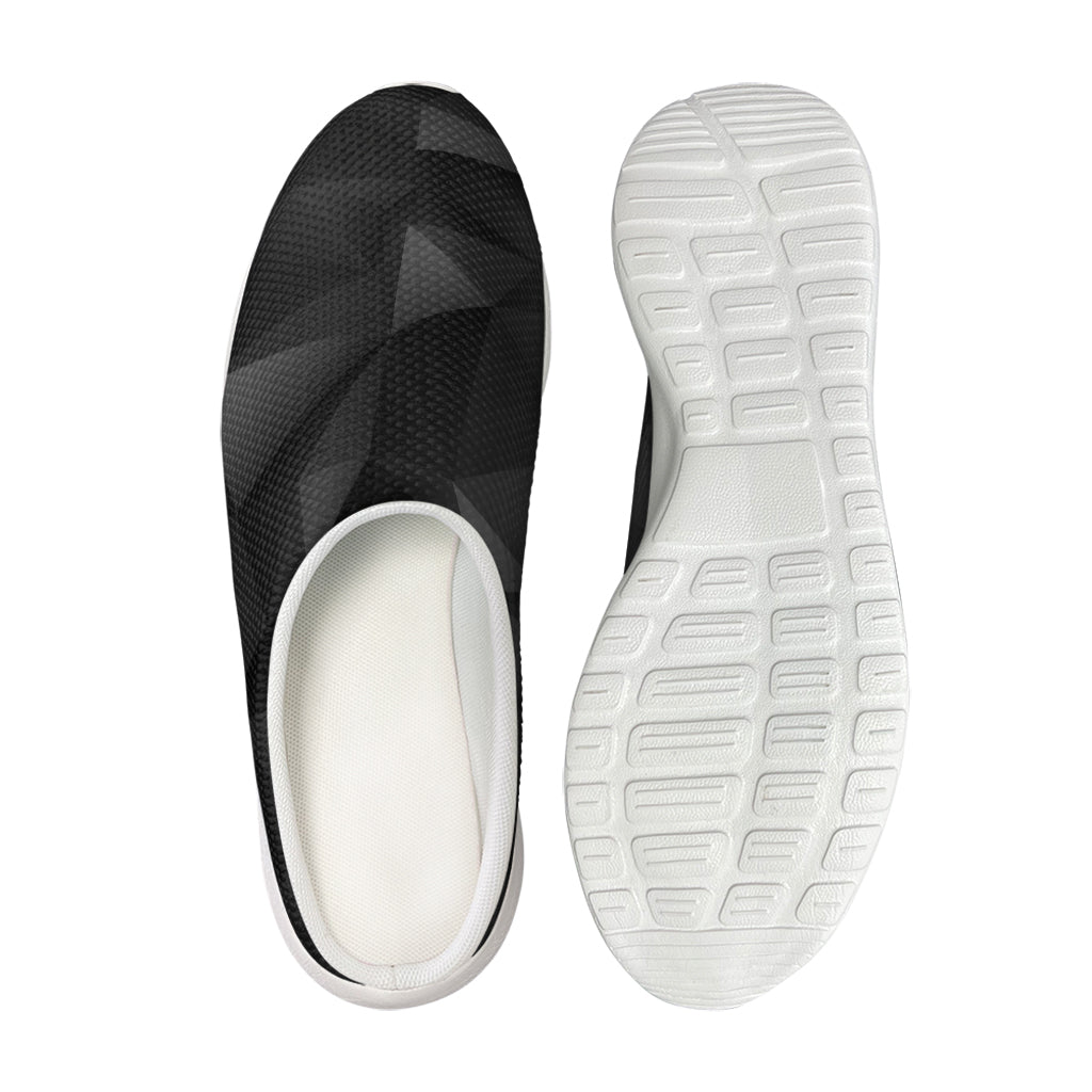 Black Polygonal Geometric Print Mesh Casual Shoes