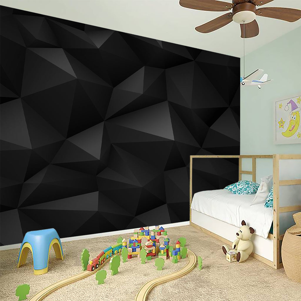 Black Polygonal Geometric Print Wall Sticker