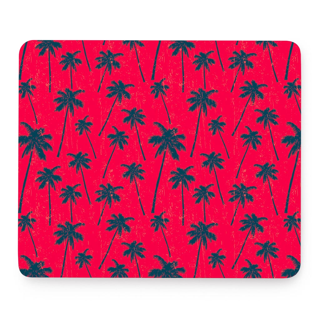 Black Red Palm Tree Pattern Print Mouse Pad