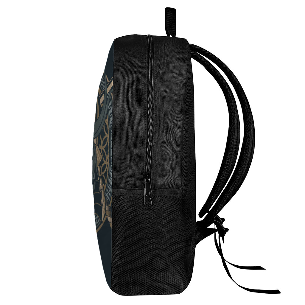 Black Samurai Mask Print 17 Inch Backpack