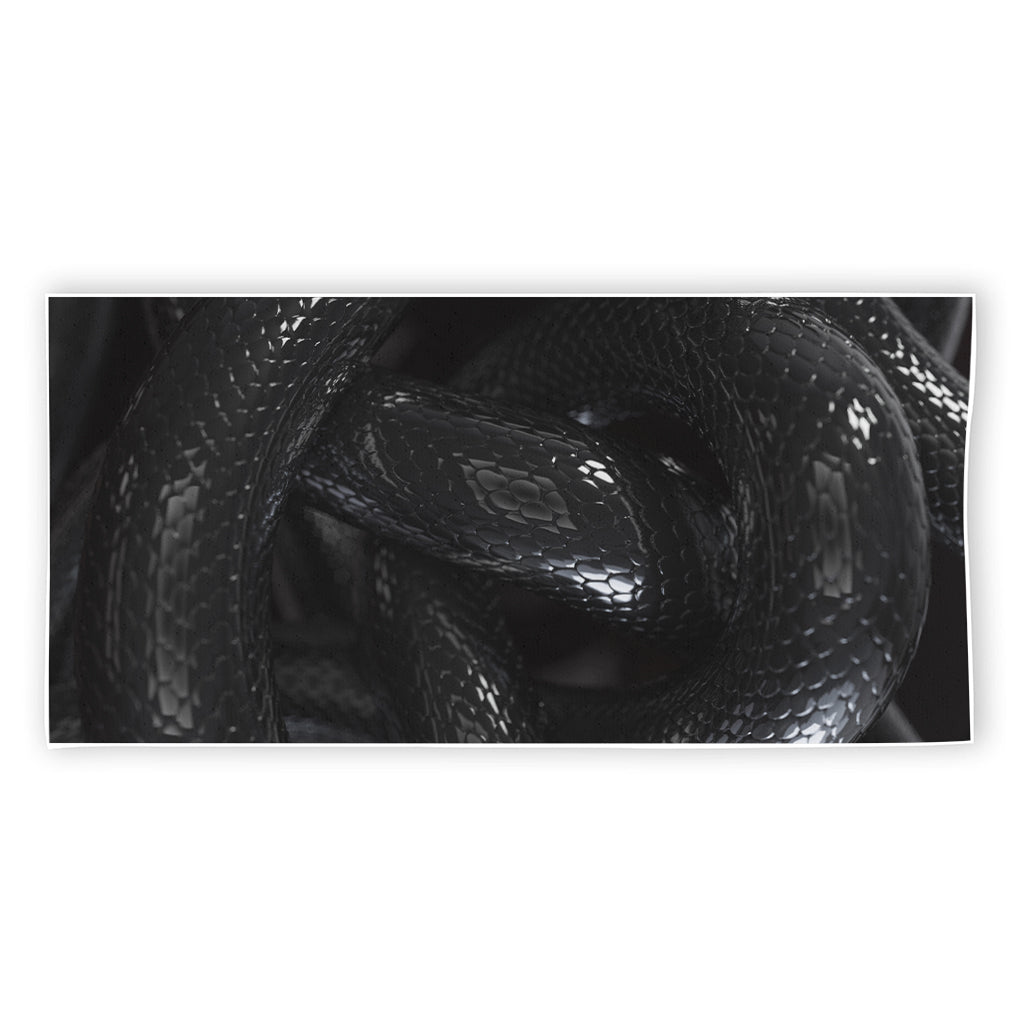 Black Snake Print Beach Towel
