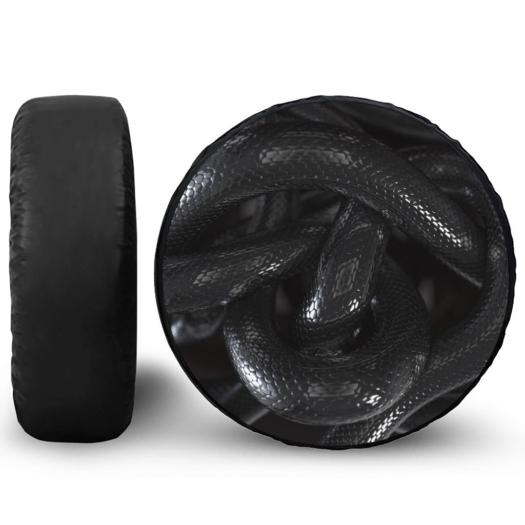Black Snake Print Tire Cover