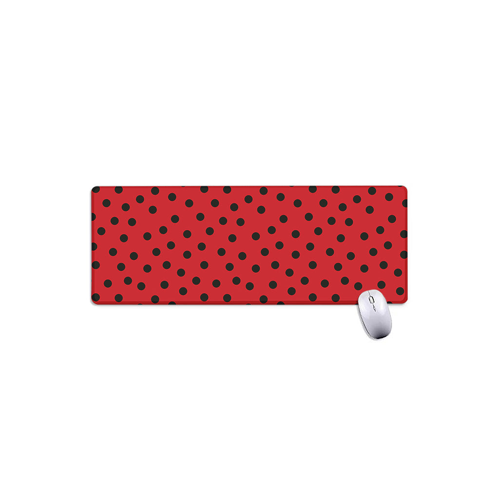 Black Spots Ladybird Pattern Print Extended Mouse Pad