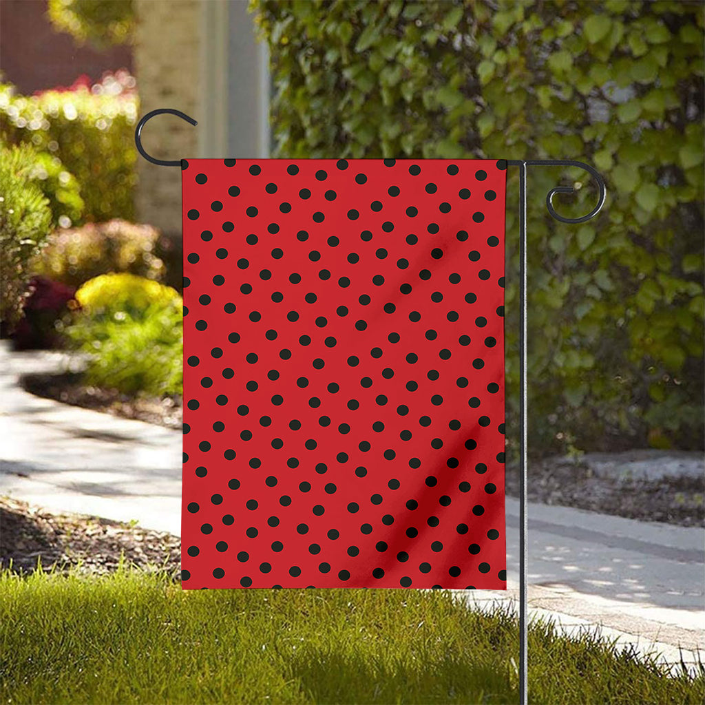Black Spots Ladybird Pattern Print House Flag