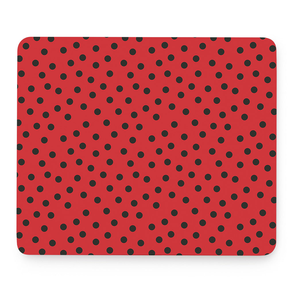 Black Spots Ladybird Pattern Print Mouse Pad