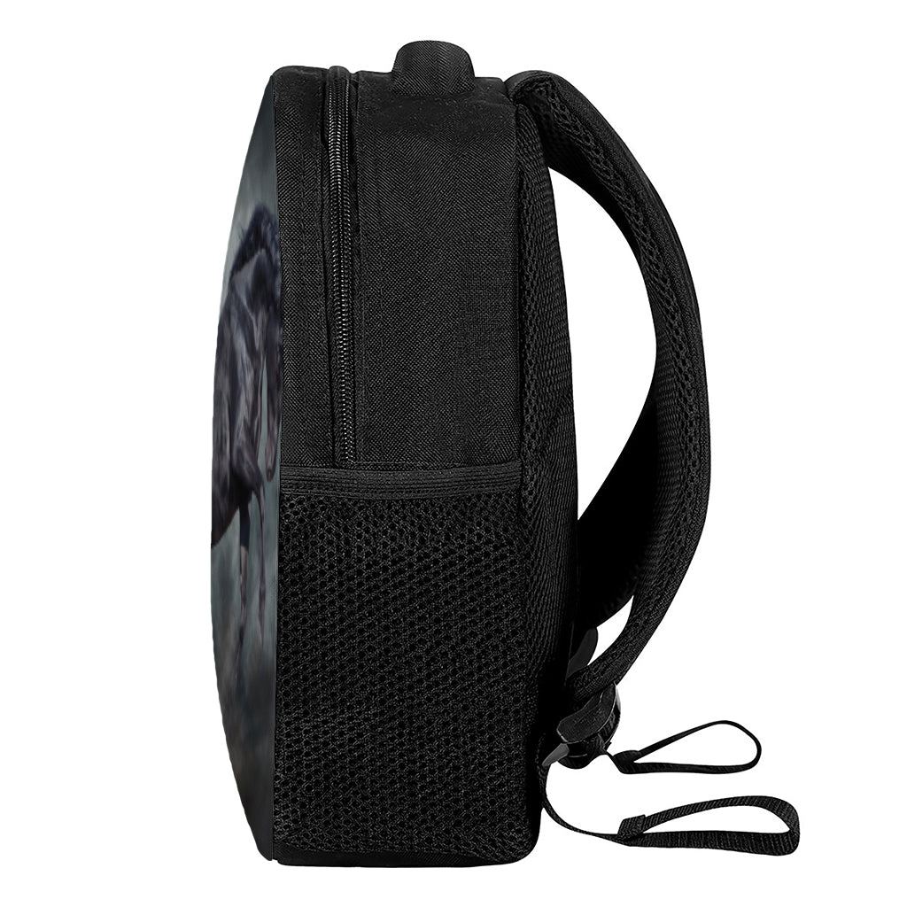 Black Stallion Horse Print Casual Backpack