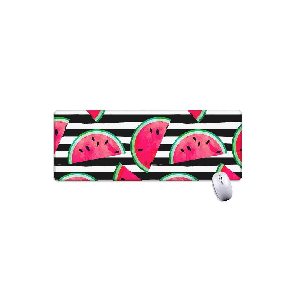 Black Striped Watermelon Pattern Print Extended Mouse Pad