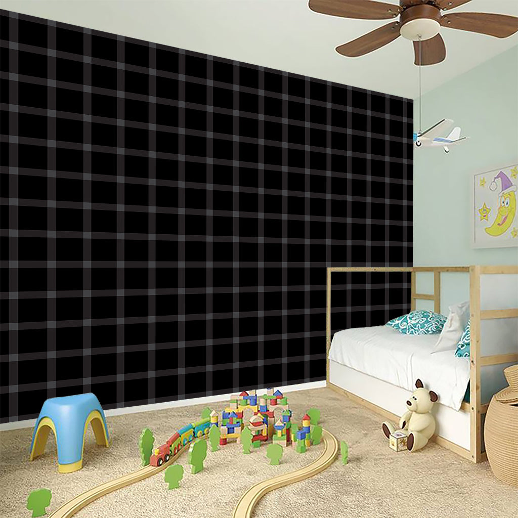 Black Tattersall Pattern Print Wall Sticker