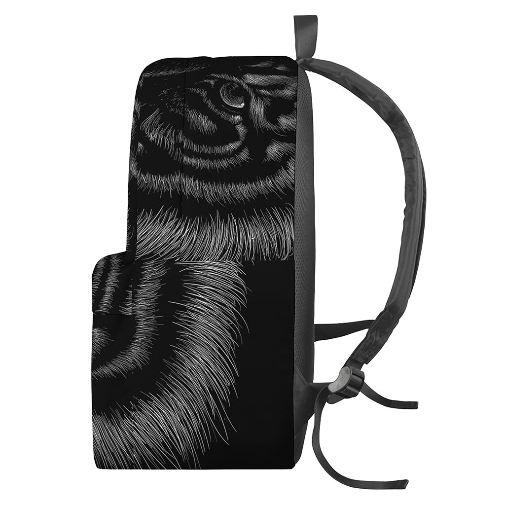 Black Tiger Portrait Print Backpack