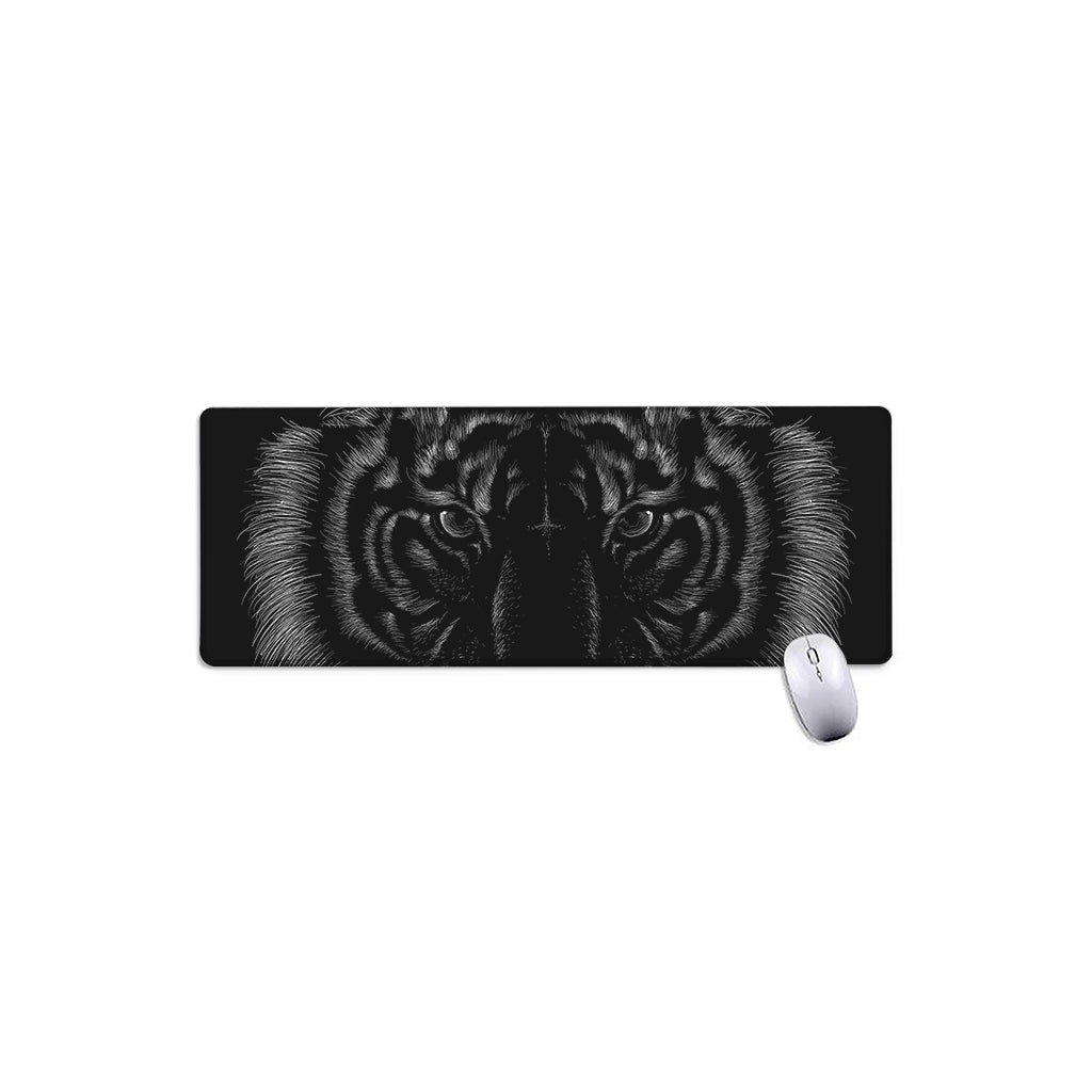 Black Tiger Portrait Print Extended Mouse Pad