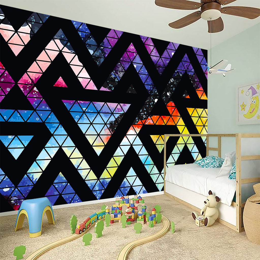 Black Triangle Galaxy Space Print Wall Sticker