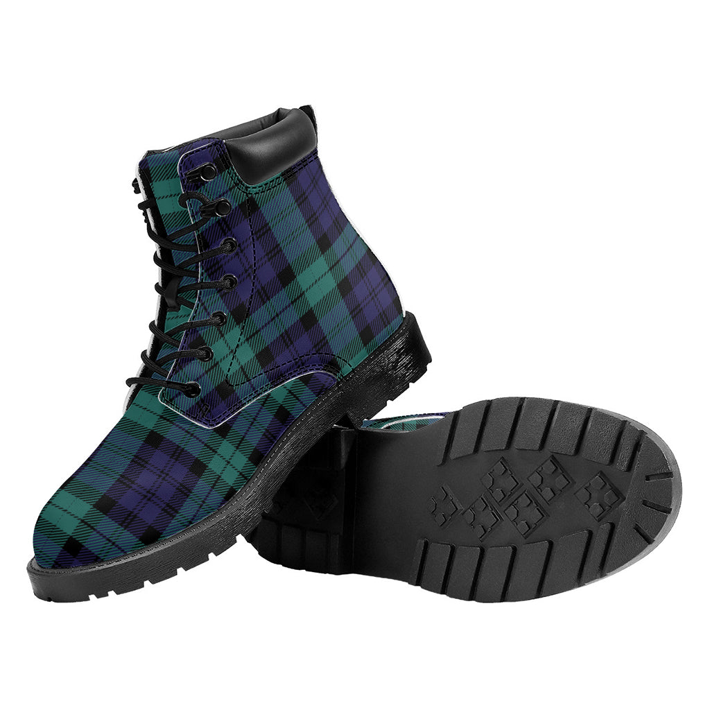Black Watch Scottish Tartan Print Work Boots