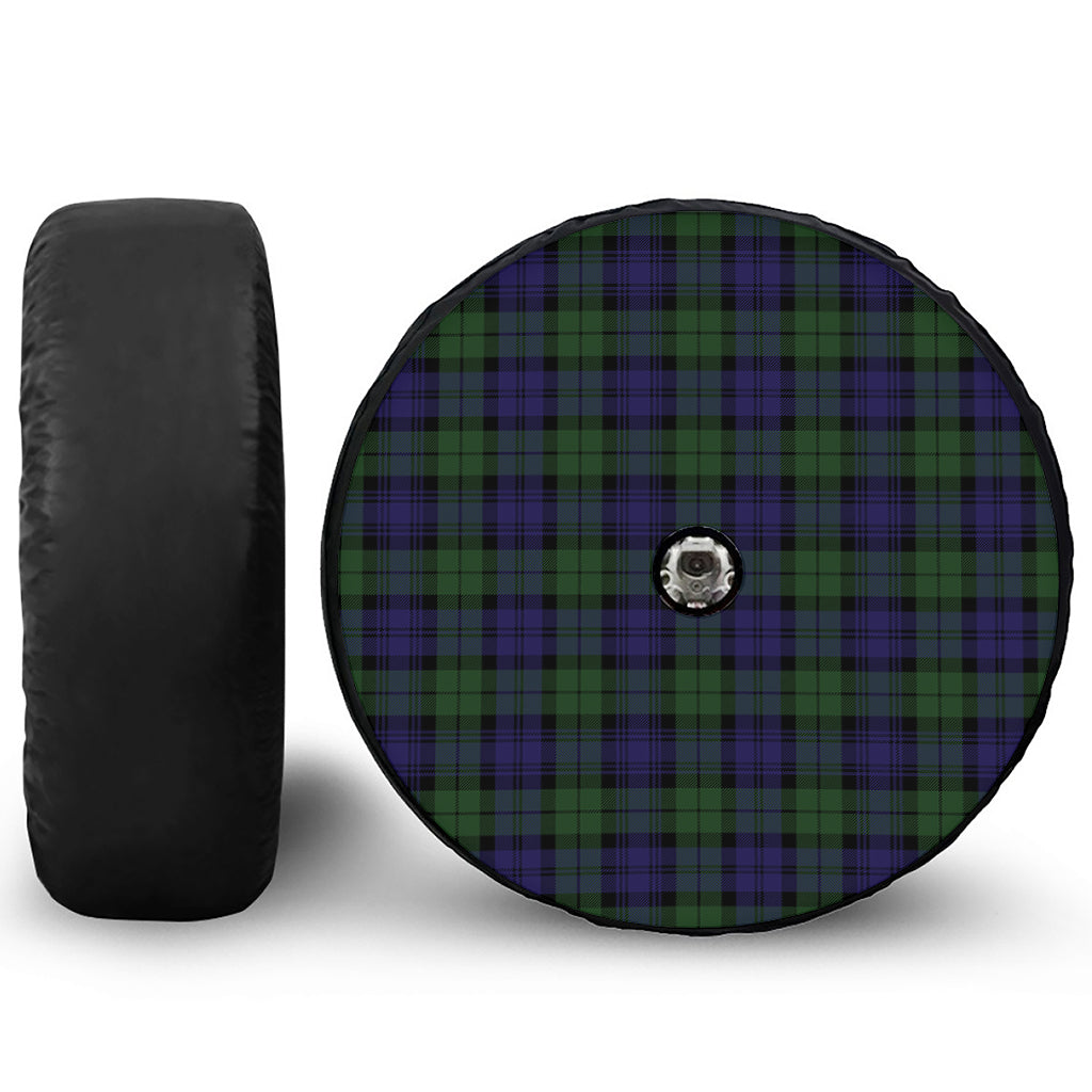 Black Watch Tartan Pattern Print Tire Cover With Camera Hole