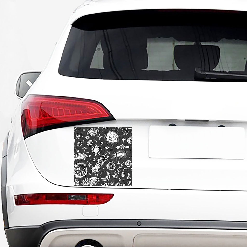 Black White Galaxy Outer Space Print Car Sticker