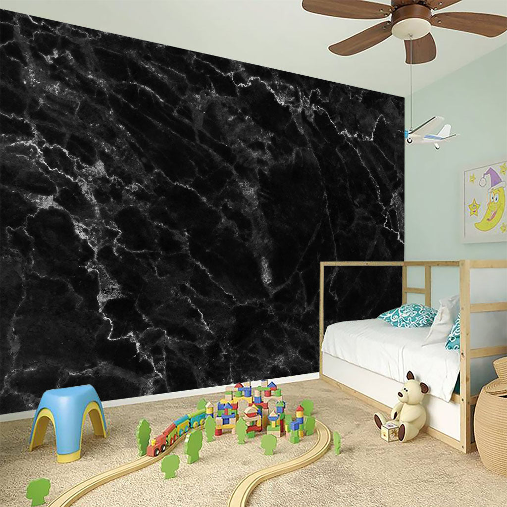 Black White Smoke Marble Print Wall Sticker