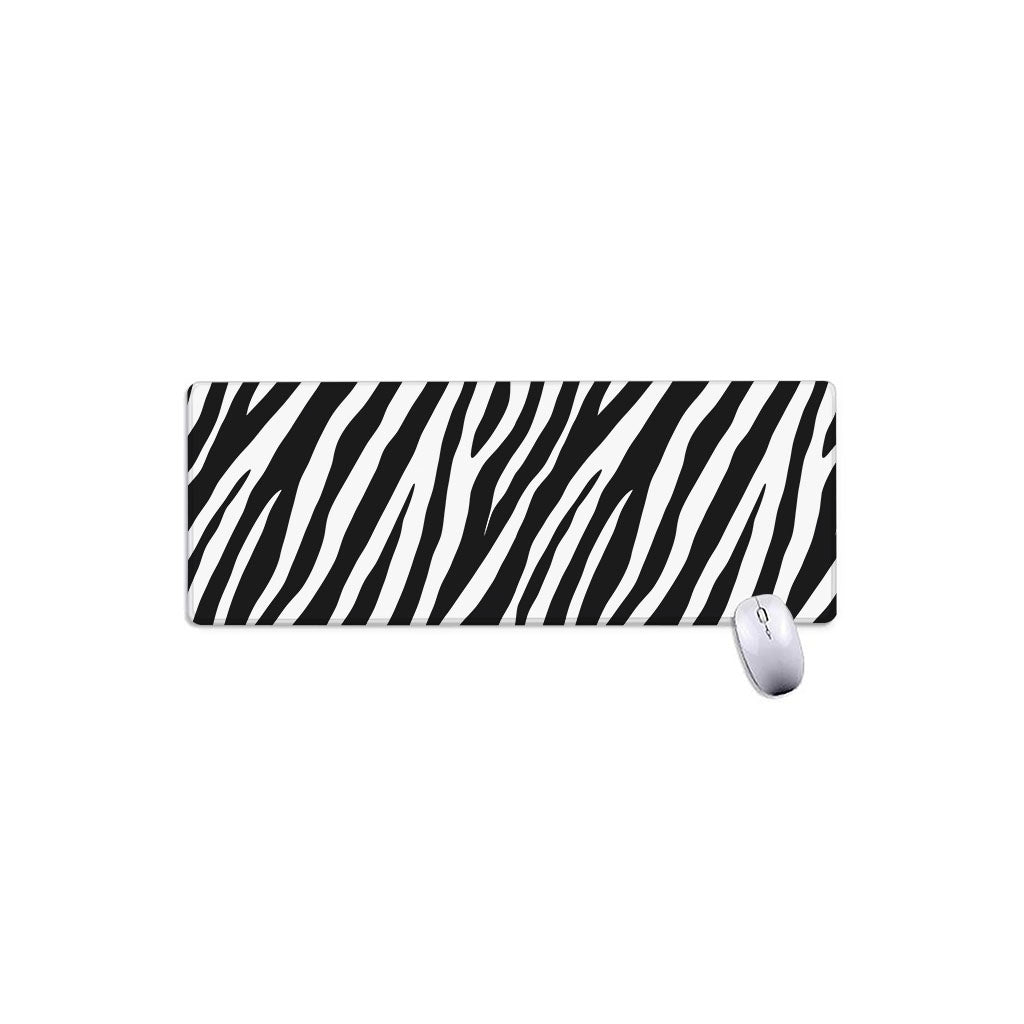 Black White Zebra Pattern Print Extended Mouse Pad