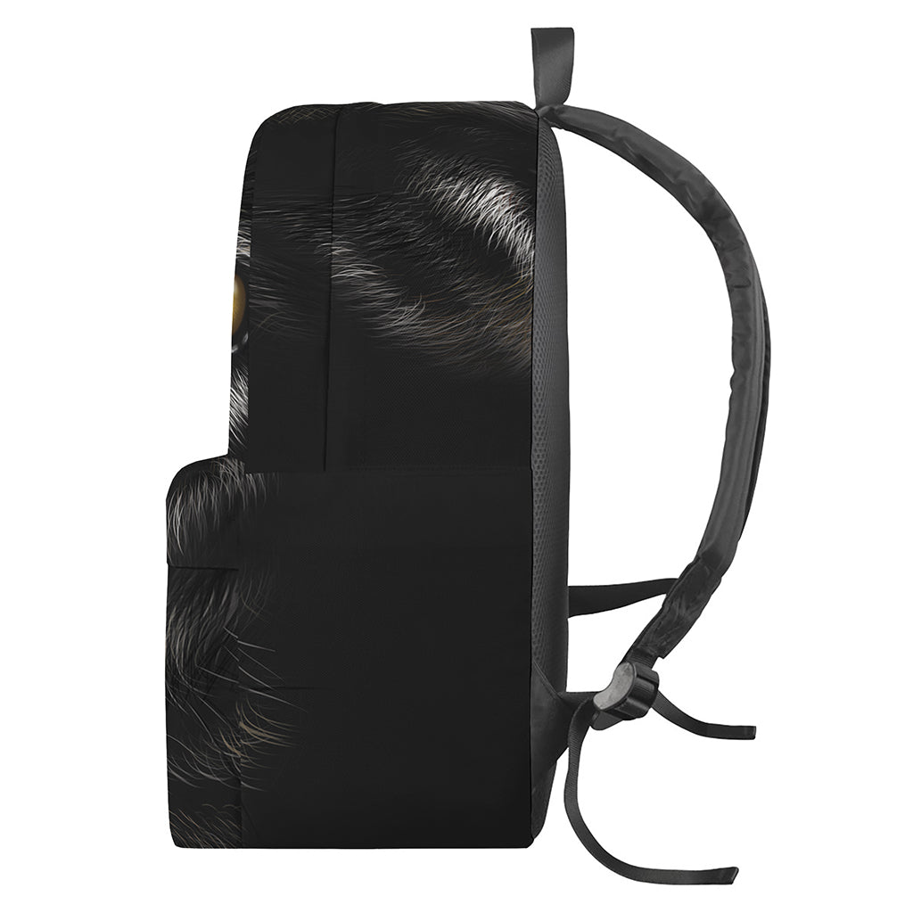Black Wolf Portrait Print Backpack