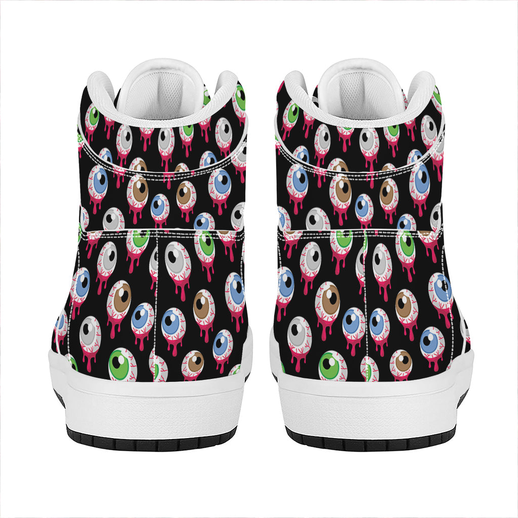 Bloody Eyeball Pattern Print High Top Leather Sneakers
