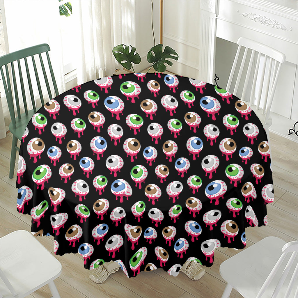 Bloody Eyeball Pattern Print Waterproof Round Tablecloth