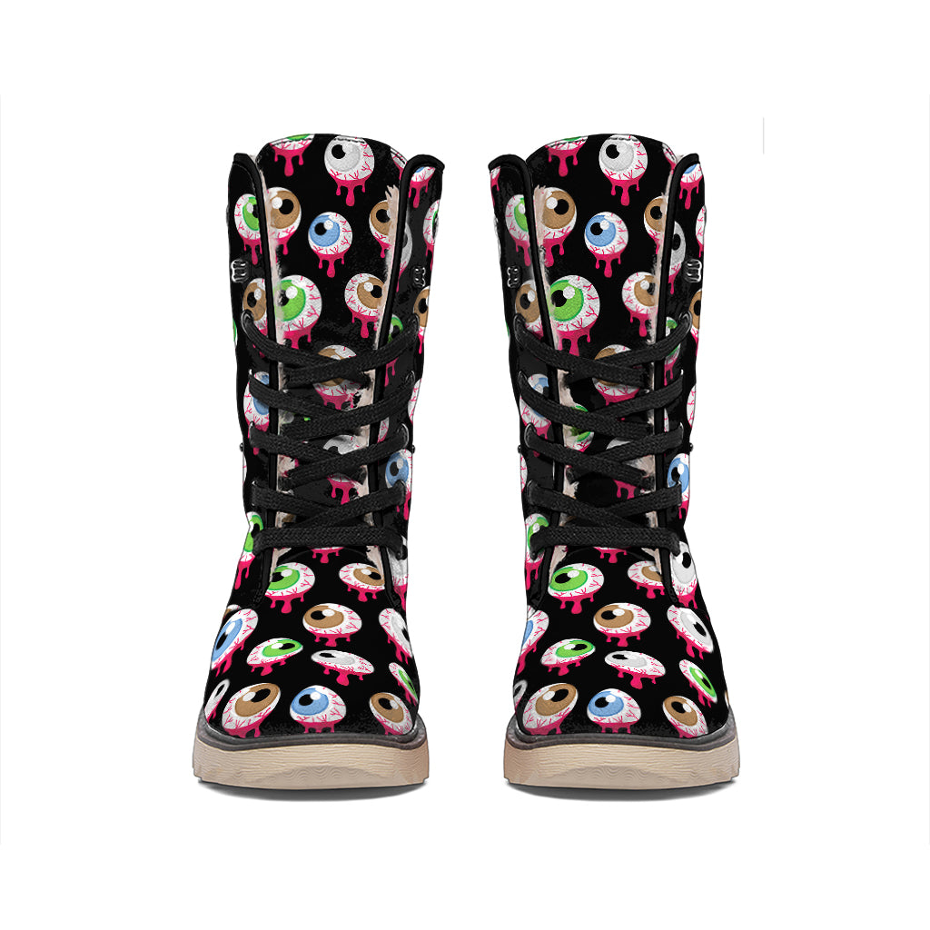 Bloody Eyeball Pattern Print Winter Boots
