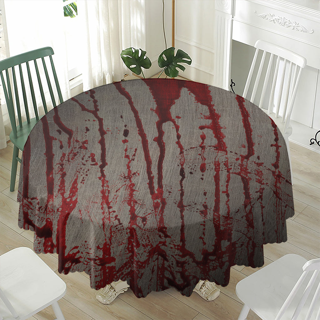 Bloody Metal Wall Print Waterproof Round Tablecloth