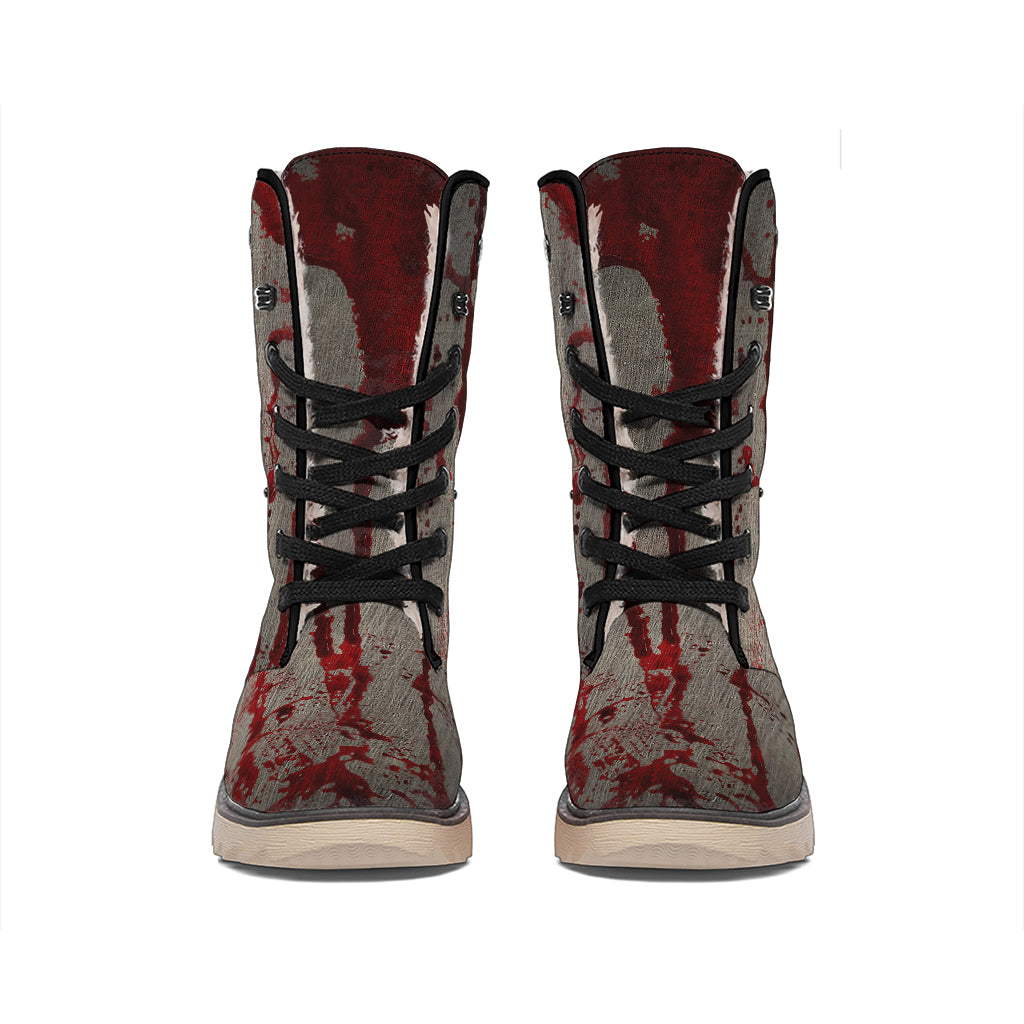 Bloody Metal Wall Print Winter Boots
