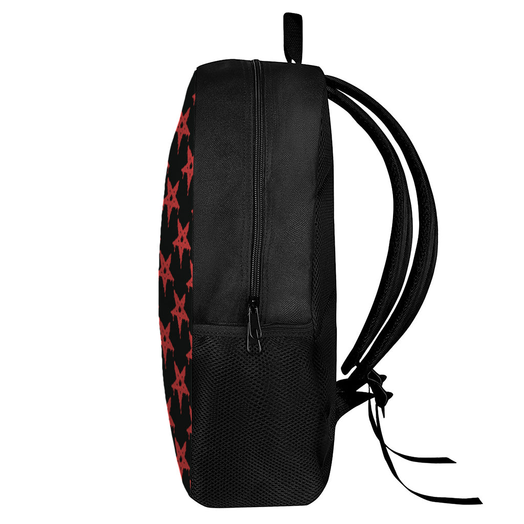 Bloody Satanic Pentagram Pattern Print 17 Inch Backpack