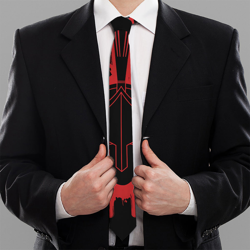 Bloody Spartan Warrior Print Necktie