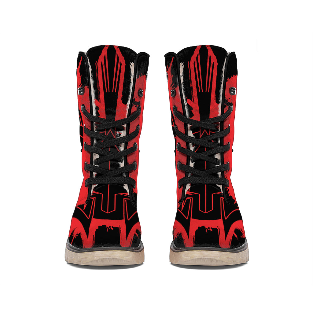 Bloody Spartan Warrior Print Winter Boots