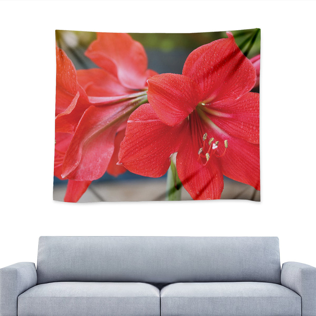 Blooming Amaryllis Print Tapestry