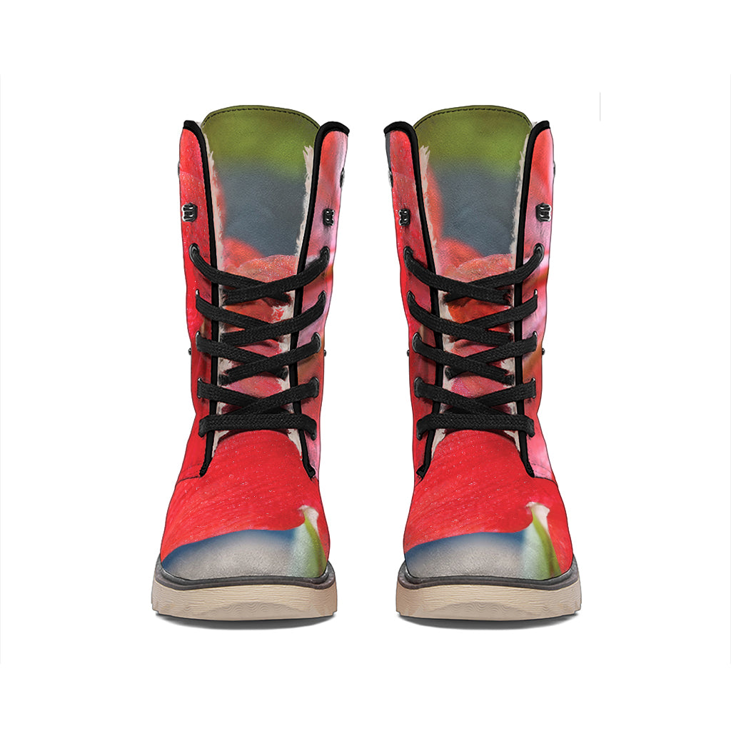 Blooming Amaryllis Print Winter Boots