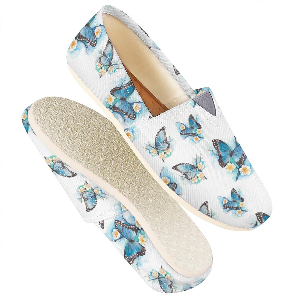 Blossom Blue Butterfly Pattern Print Casual Shoes