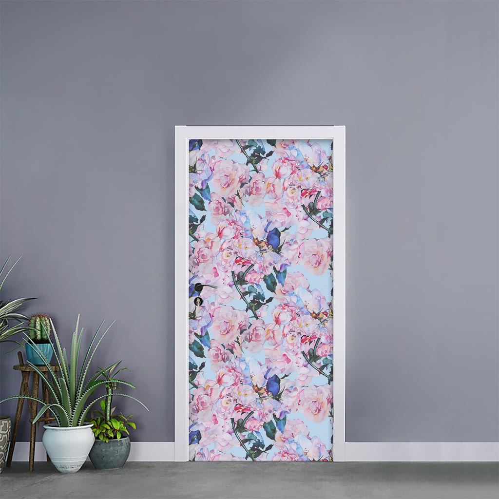 Blossom Floral Flower Pattern Print Door Sticker