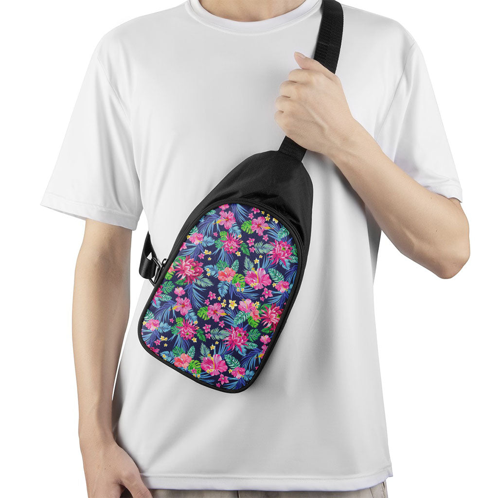 Blossom Tropical Flower Pattern Print Chest Bag