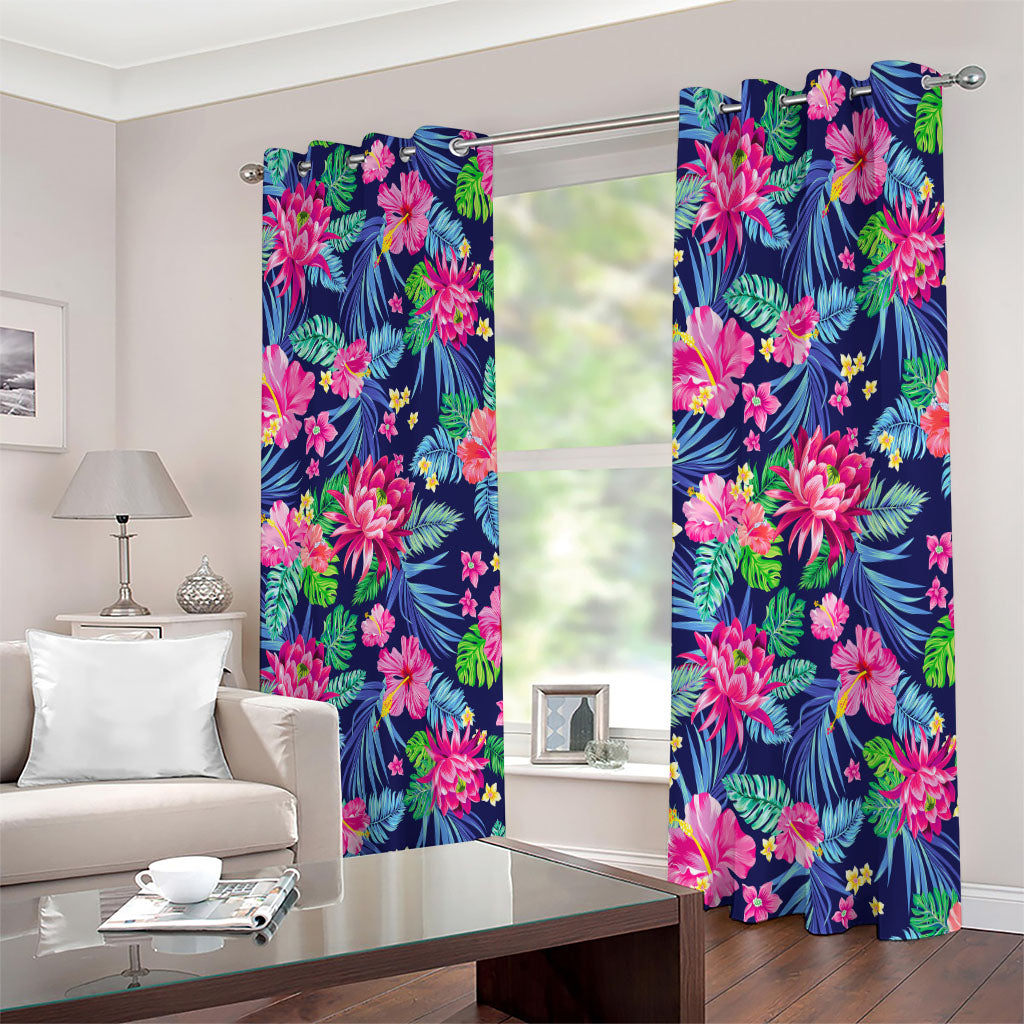 Blossom Tropical Flower Pattern Print Extra Wide Grommet Curtains